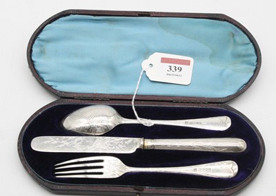 Lot 339 - A late Victorian silver three-piece...