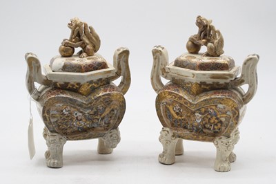 Lot 221 - A pair of Japanese late Meiji period satsuma...