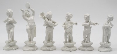 Lot 260 - A collection of six blanc de chine Cherub...