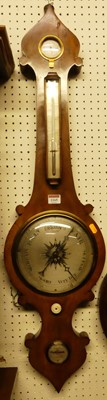 Lot 1165 - A Victorian mahogany four-dial wheel barometer,...