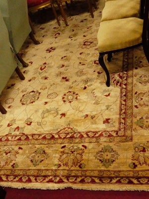 Lot 1173 - A Persian style cream ground woollen Tabriz...