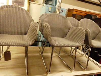 Lot 1211 - A set of six contemporary grey painted wicker...