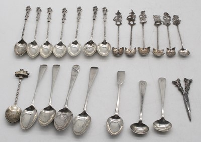 Lot 348 - A pair of George III silver mustard spoons;...