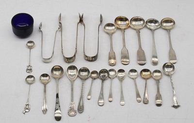 Lot 353 - A collection of loose silver and silver plated...