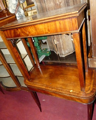 Lot 1237 - Two 19th century mahogany fold-over card tables