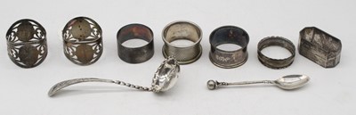 Lot 366 - A George VI silver napkin ring, of octagonal...