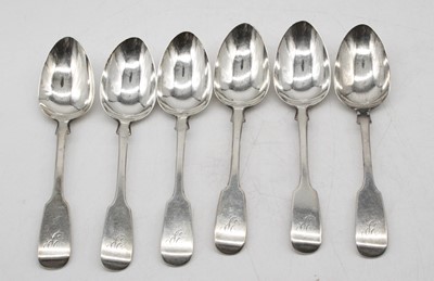 Lot 378 - A set of six Victorian tablespoons in the...