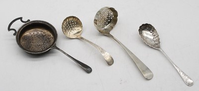 Lot 383 - A late Victorian silver spoon having a shaped...