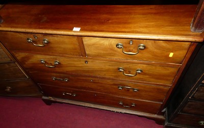 Lot 1274 - A 19th century mahogany chest of two short...