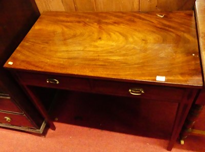 Lot 1279 - A 19th century mahogany two drawer side table,...