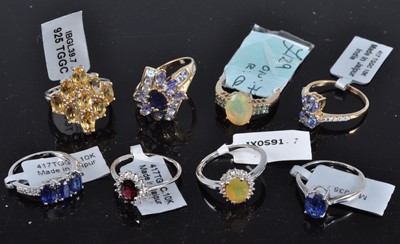 Lot 477 - A collection of modern dress rings, as...