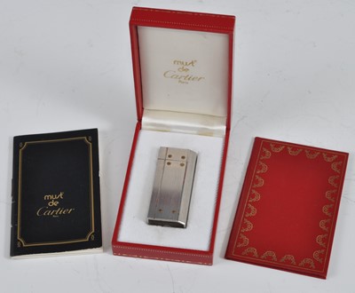 Lot 478 - A Must de Cartier Briquet steel cigarette...