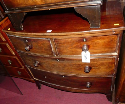 Lot 1287 - A mid-19th century mahogany bowfront chest of...