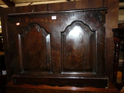 Lot 1301 - An unusual joined oak twin panelled low chest,...