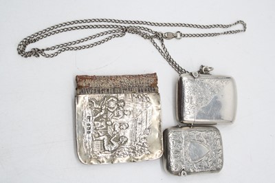 Lot 512 - A late Victorian silver vesta, of hinged...