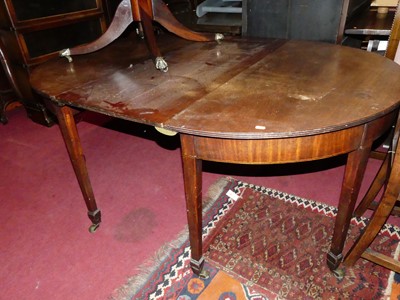 Lot 1323 - A 19th century mahogany D-end dining table,...