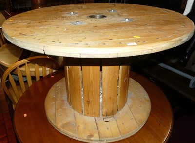 Lot 1326 - A contemporary circular planked pine and...