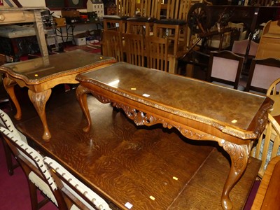 Lot 1334 - A floral carved walnut rectangular coffee...