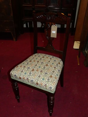 Lot 1376 - A set of three Edwardian walnut dining chairs,...