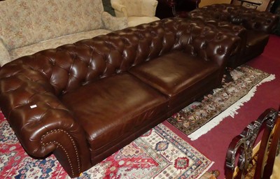 Lot 1354 - A contemporary chocolate brown leather...