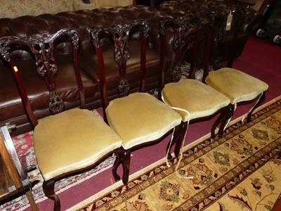 Lot 1356 - A set of four late Victorian mahogany salon...