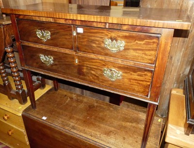 Lot 1393 - A mahogany single drawer side table, the large...