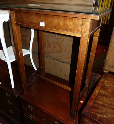 Lot 1400 - A mahogany rectangular side table stamped...