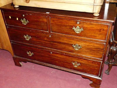 Lot 1406 - A 19th century mahogany low square front chest...