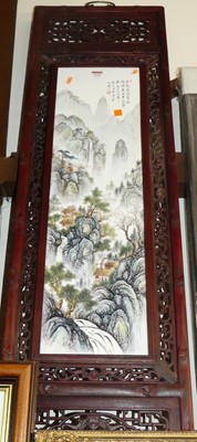 Lot 1020 - A reproduction Chinese porcelain panel in...