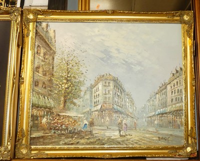 Lot 1023 - Elizabeth Burnet - Parisian street scene,...