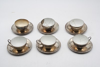 Lot 536 - A set of six continental white metal and...