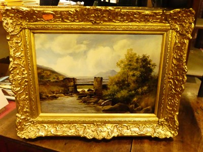 Lot 1032 - Walter S Boyd - Lone Figure on a Stone Bridge...