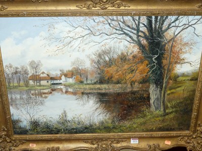 Lot 1033 - P Kilner - The Watermill, oil on canvas,...