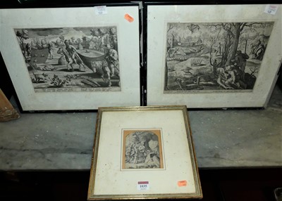 Lot 1035 - 18th century school - allegorical figures,...