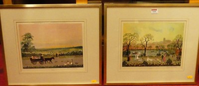 Lot 1040 - Helen Bradley - Spring and Summer, pair...