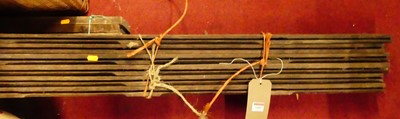 Lot 1089 - Six various oak mouldings, each approx 125x8cm,...