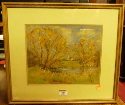 Lot 1119 - Winifred Mendham - Chigwell Row, pastel,...