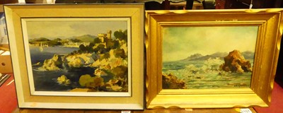 Lot 1125 - EA Gravier - Coastal scene, oil, signed lower...