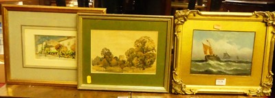 Lot 1128 - 19th century English school parkland scene...