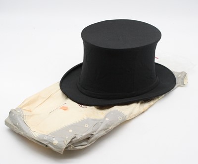 Lot 575 - A folding top-hat bearing a label for Hill...