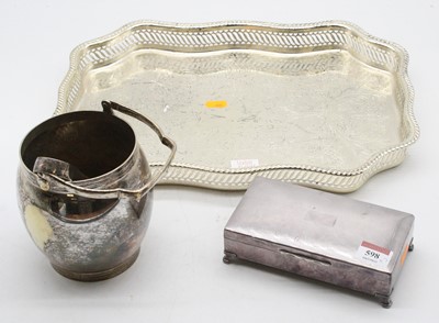 Lot 598 - A silver plated table cigarette box, having...