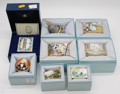 Lot 600 - A collection of boxed Halcyon Days enamelled...