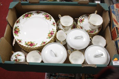 Lot 692 - Three boxes of Royal Albert Old Country Roses...