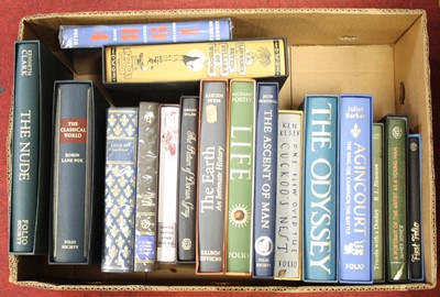 Lot 733 - A box of Folio Society books to include George...