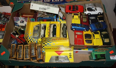 Lot 736 - A box of diecast model vehicles to include MC...