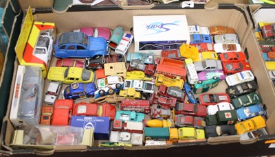 Lot 740 - A box of vintage playworn diecast model...