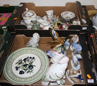 Lot 750 - Two boxes of various ceramics to include a...