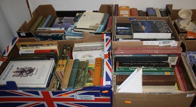 Lot 754 - Five boxes of books to include Baker JA the...