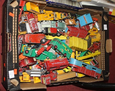 Lot 770 - A box of vintage playworn diecast model...