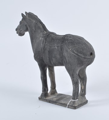 Lot 1 - A Chinese hollow moulded black terracotta...